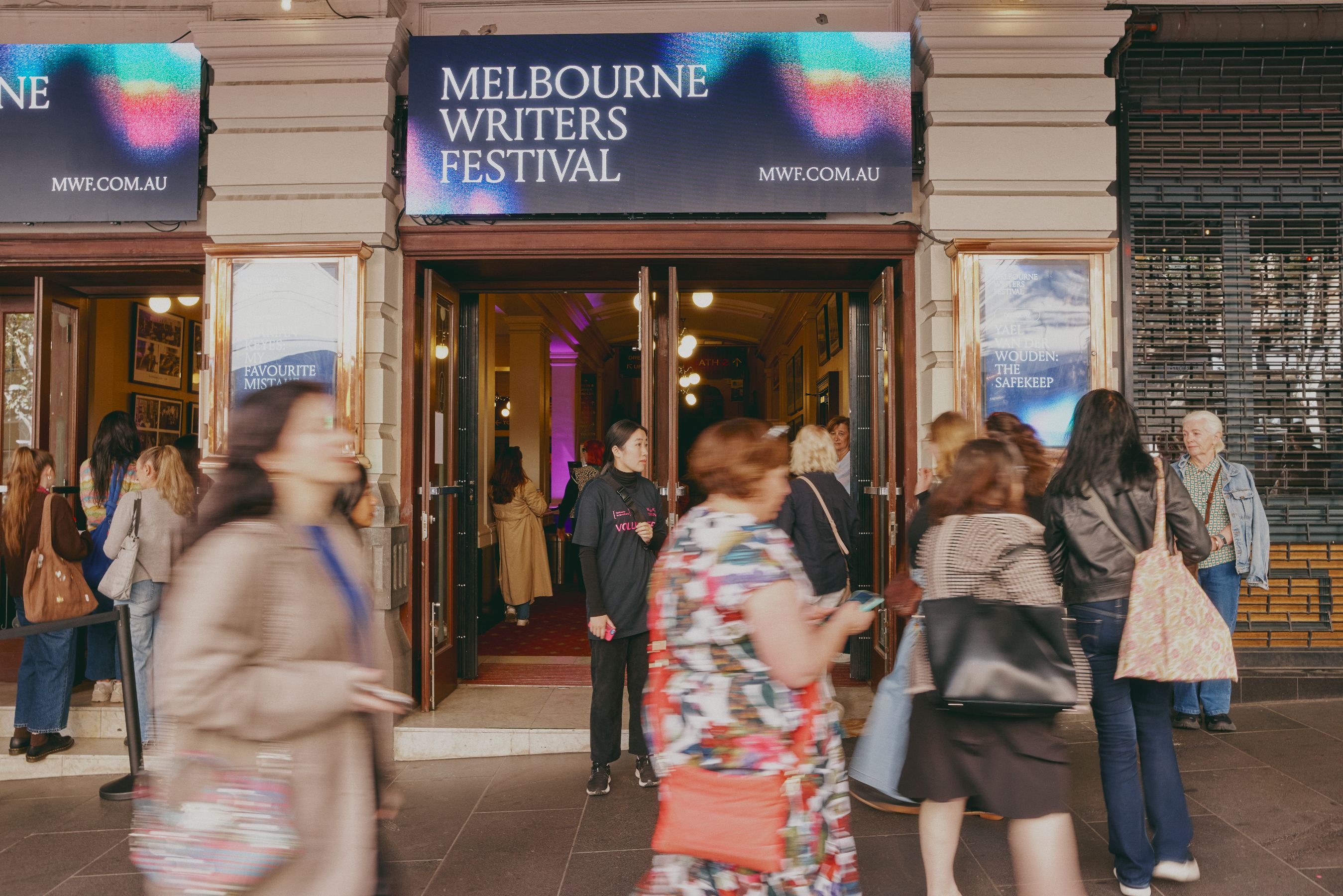 Image of crowd outside venue